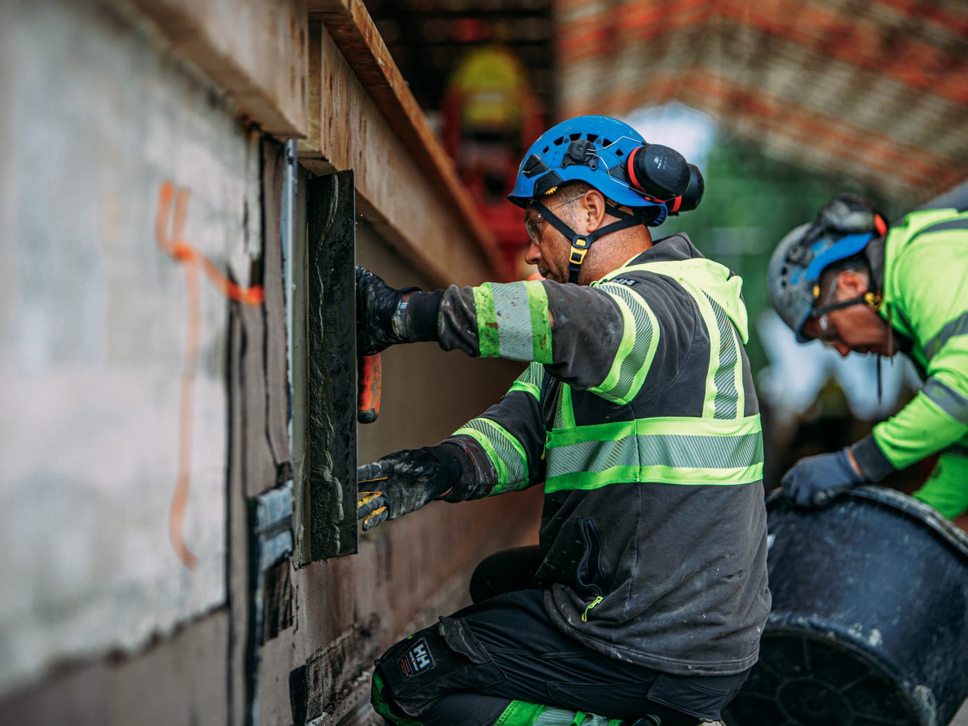 Betonikorjaukset työmaalla